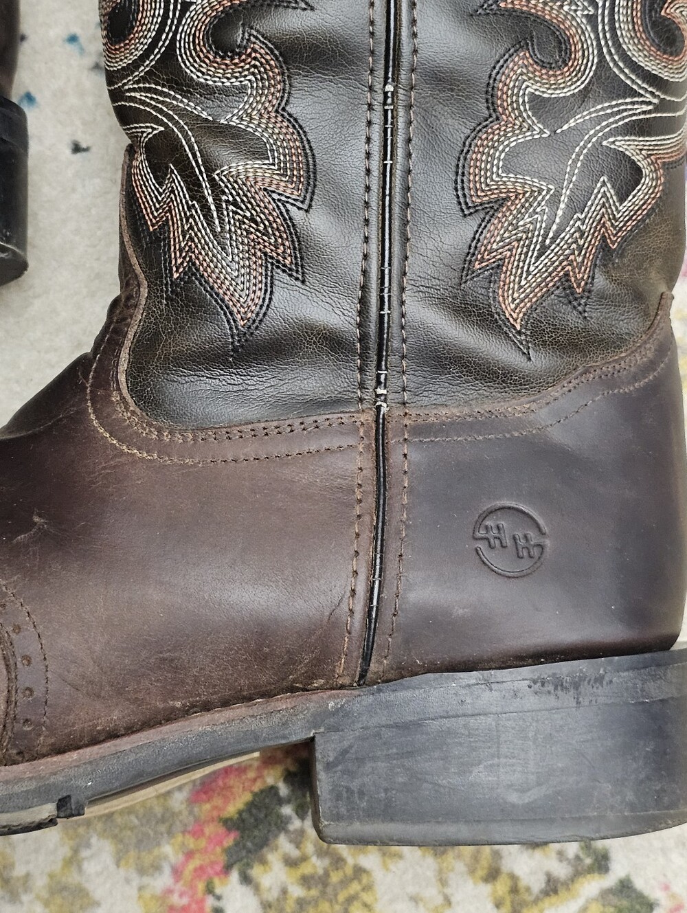 Double H Steel Toe Cowboy Boots Mens Size 11.5 Western Embroidered DH3658 - Picture 9 of 16